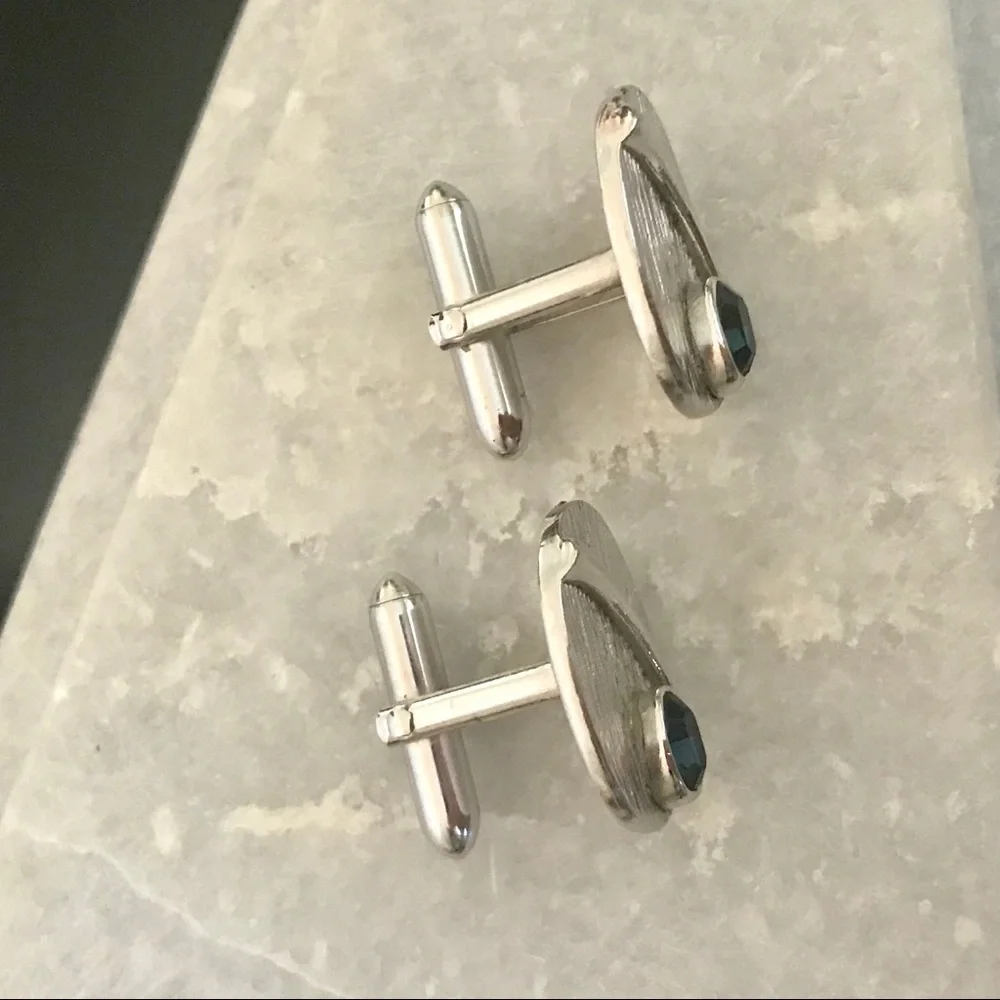 SWANK cufflinks silvertone